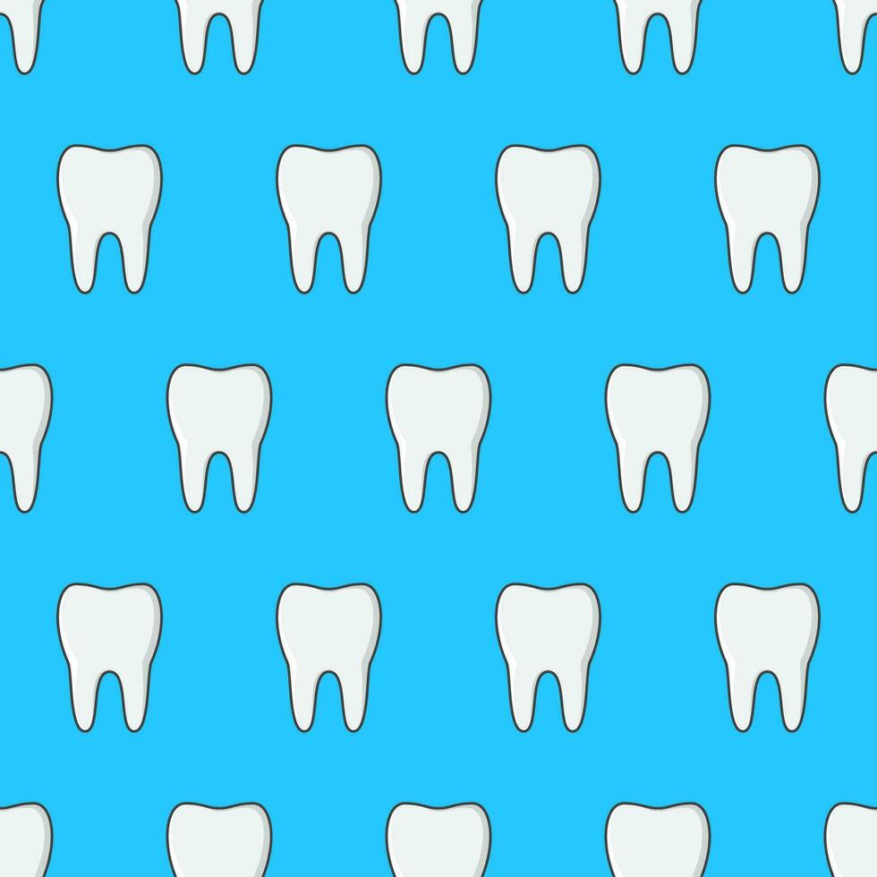 diente sin costura modelo en un azul antecedentes. limpiar dientes tema vector ilustración