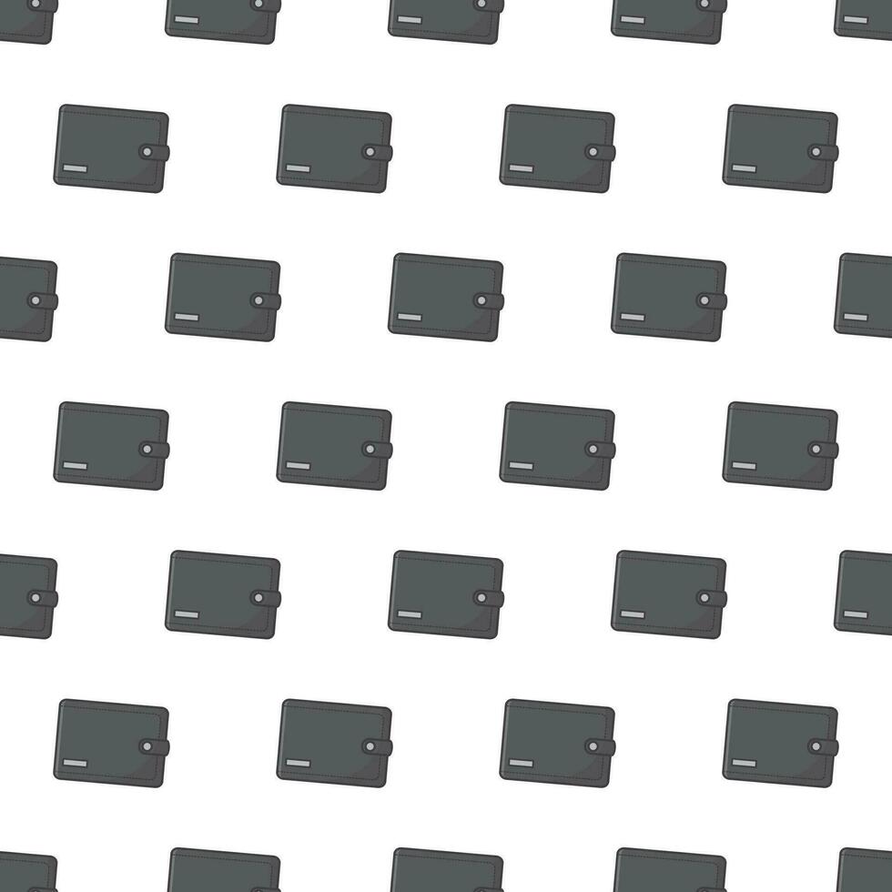 Wallet Seamless Pattern On A White Background. Business Theme Vector Illustration