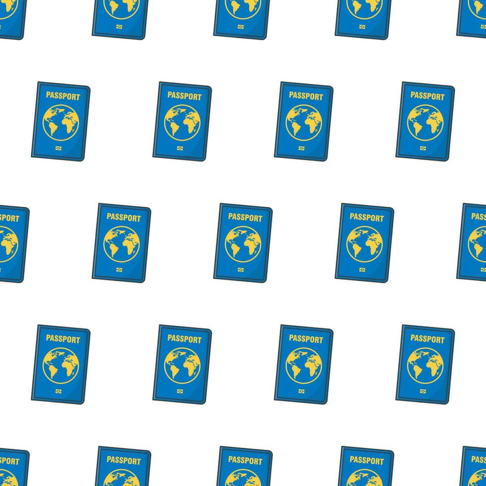 Passport Seamless Pattern On A White Background. Travelling Theme Vector Illustration