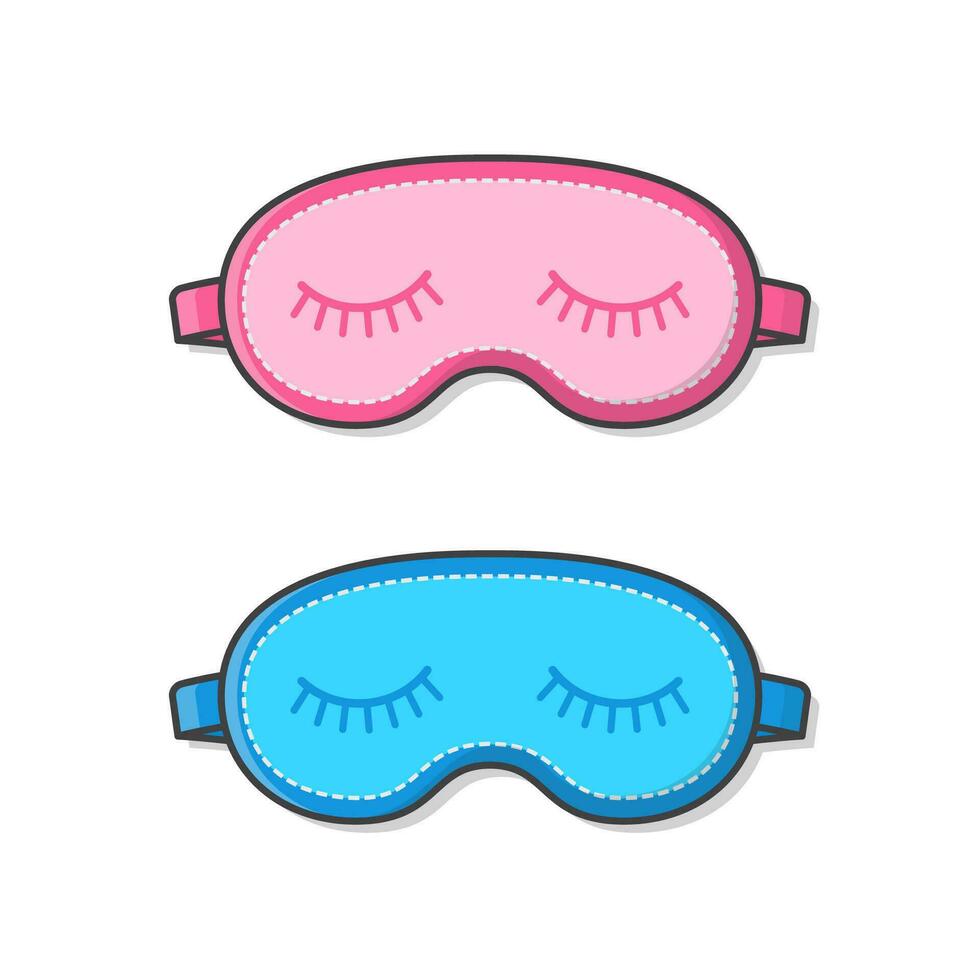 Sleeping Mask Vector Icon Illustration. Cute Sleep Mask Flat Icon