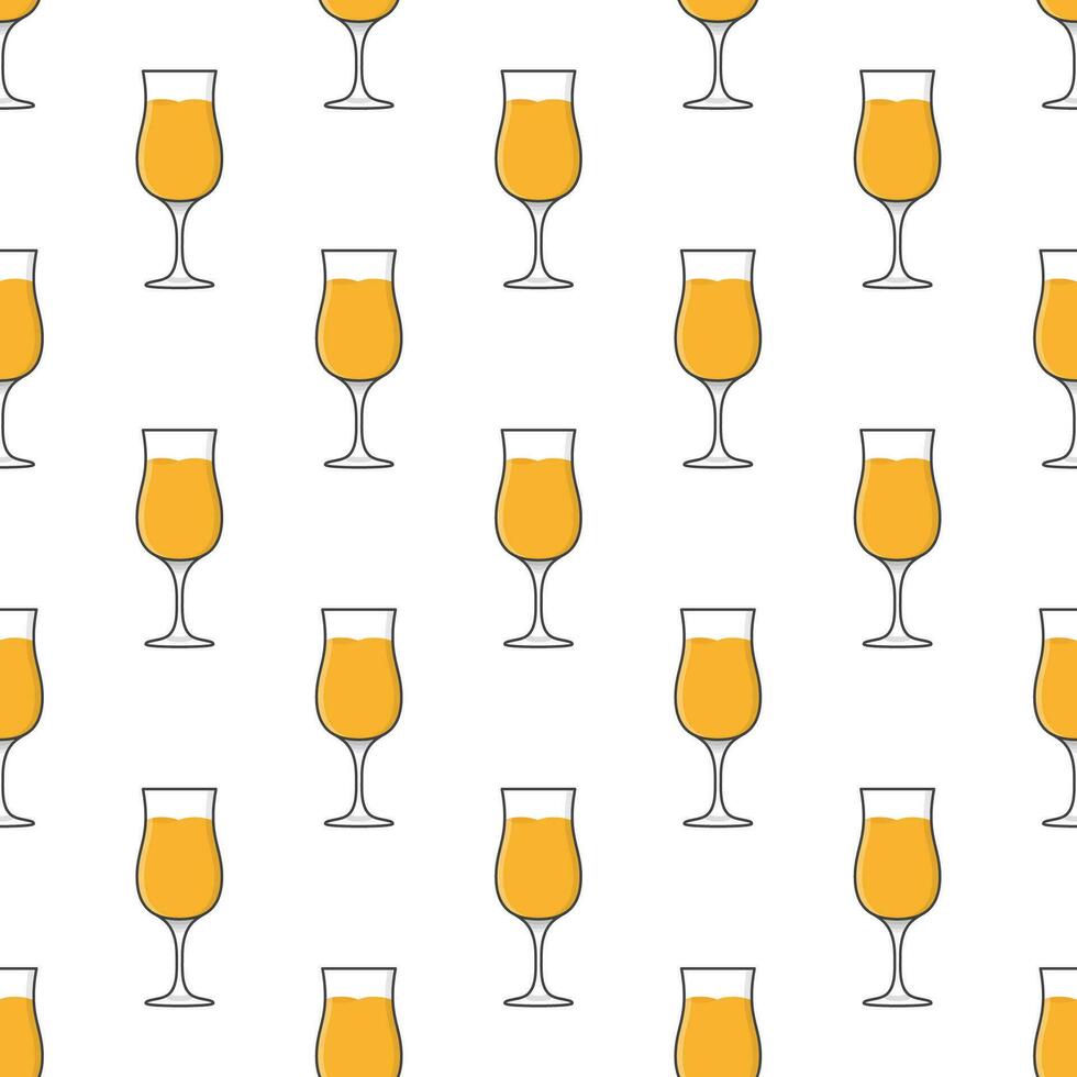 Cocktail Glasses Seamless Pattern On A White Background. Cocktail Drink Theme Vector Illustration