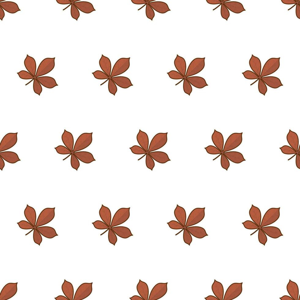 Autumn Leaves Seamless Pattern On A White Background. Fall Foliage Theme Vector Illustration