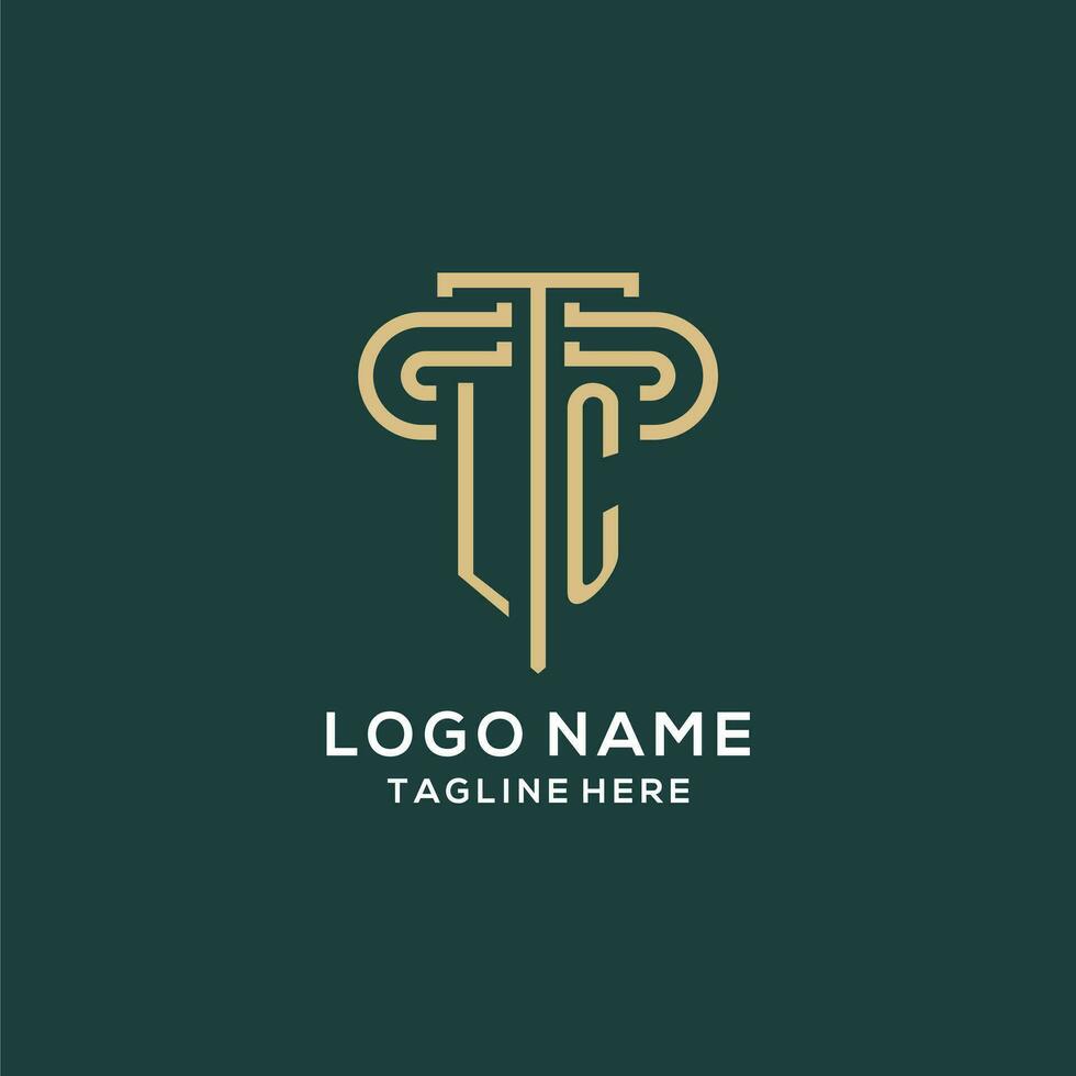 Initial LC pillar logo, elegant and luxury law firm logo vector