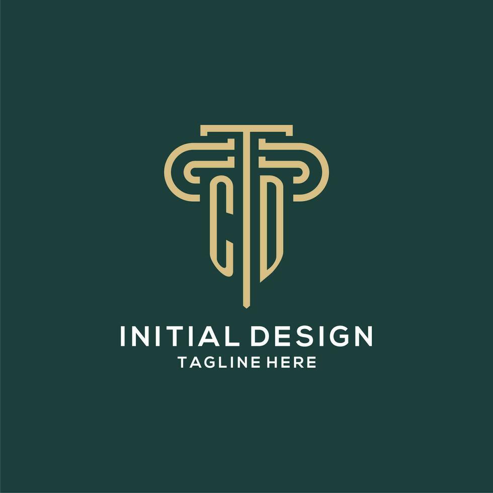 Initial CD pillar logo, elegant and luxury law firm logo vector