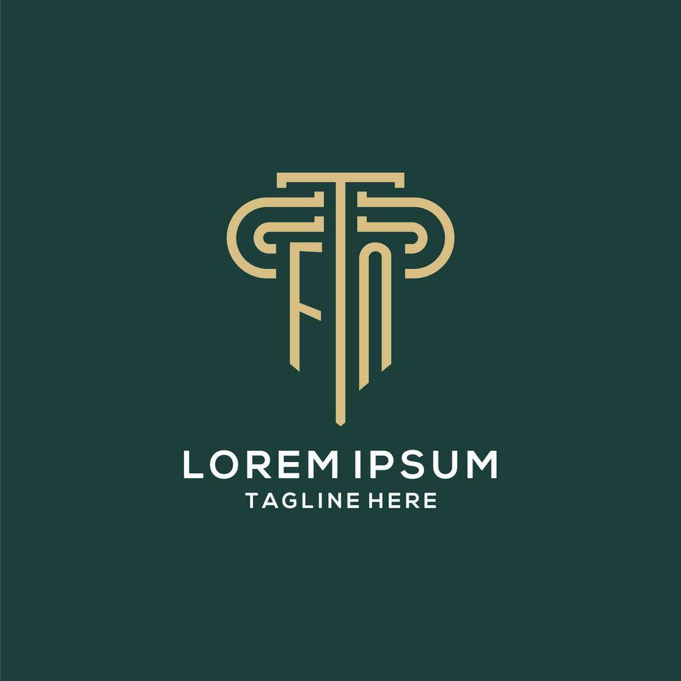 Initial FN pillar logo, elegant and luxury law firm logo vector