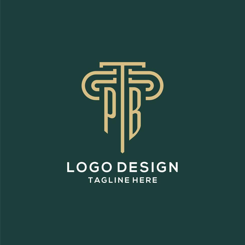 Initial PB pillar logo, elegant and luxury law firm logo vector
