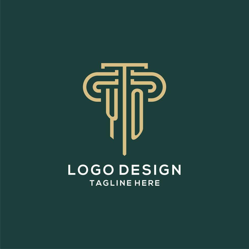 Initial YO pillar logo, elegant and luxury law firm logo vector