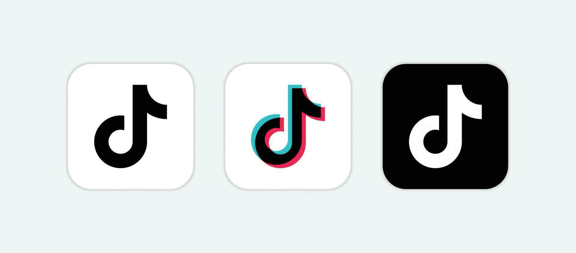 Tiktok logo. Tiktok app social media icons. vector