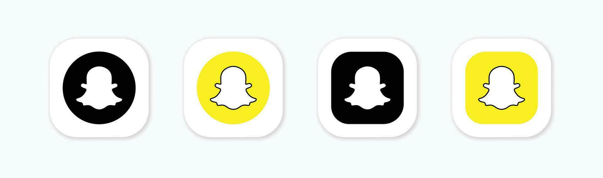 Snapchat icon. Snapchat Social media logo. vector