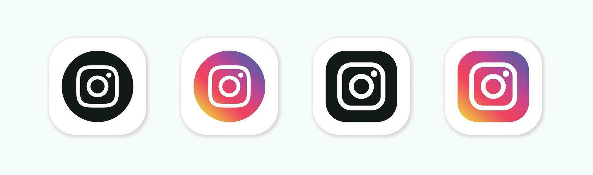Set of instagram social media logo icons. instagram icon. Simple vector ...
