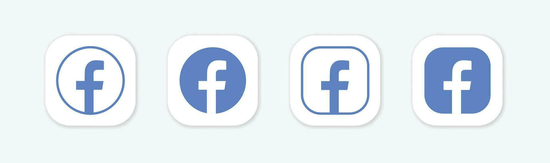 conjunto de social redes iconos Facebook plano íconos aislado en blanco antecedentes. Facebook vector logo icono colocar.