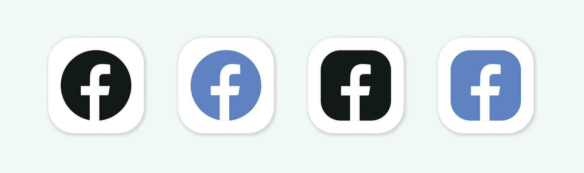 set of social networking icons. Facebook flat icons isolated on white background. Facebook vector logo icon set.