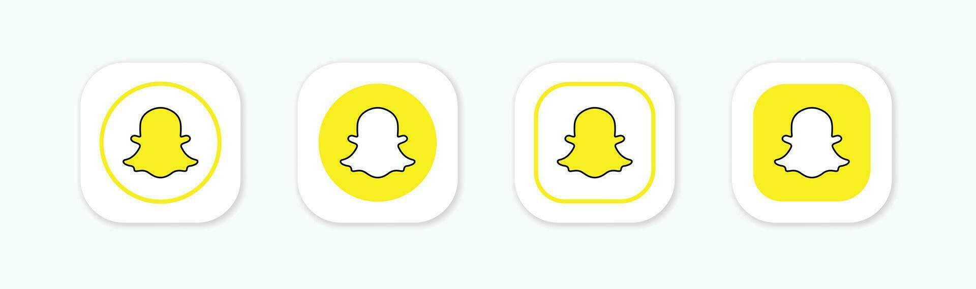 Snapchat icon. Snapchat Social media logo. vector