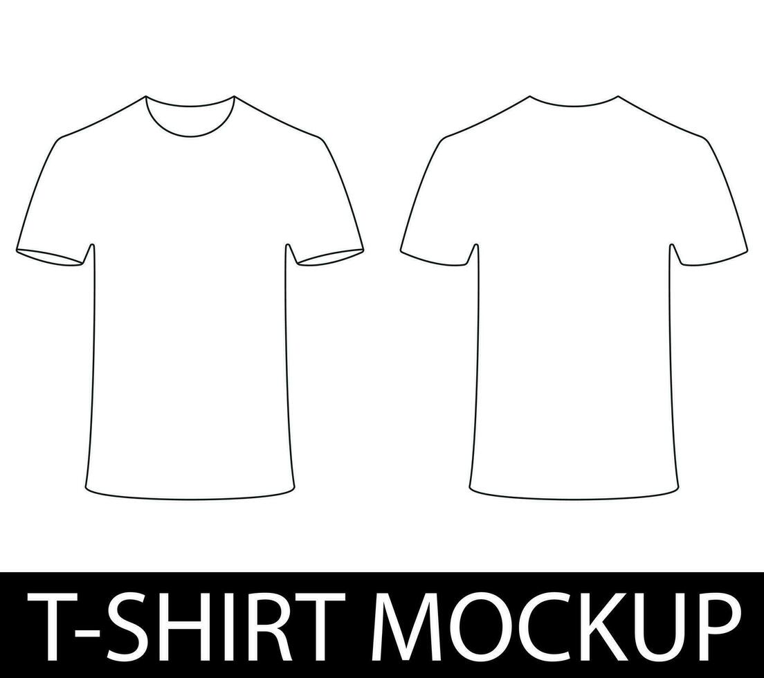 T shirt design template. Empty t-shirt mockup. Short sleeve plain shirt project. vector