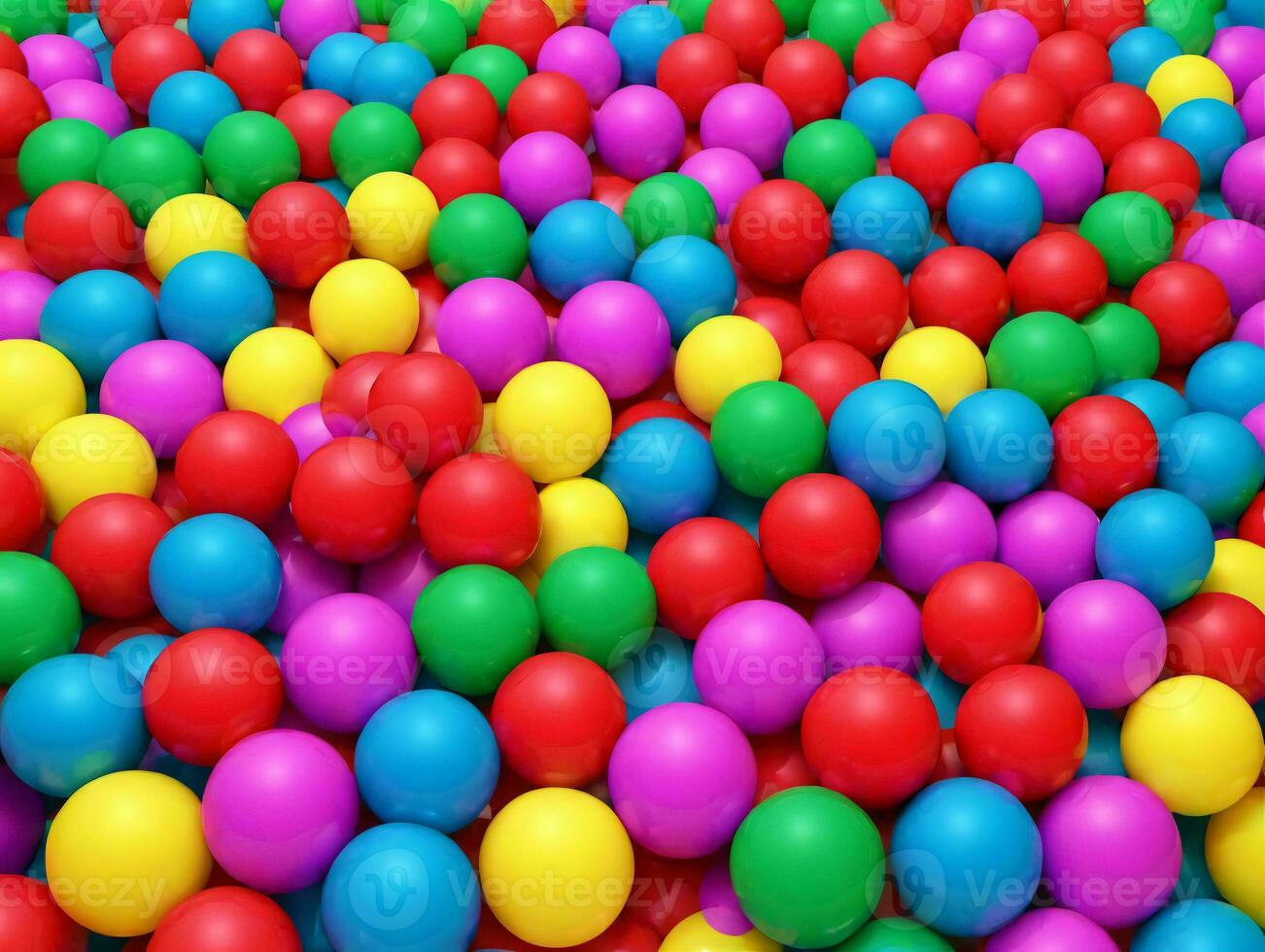 A Large Amount Of Colorful Balls In A Pool. AI Generated photo