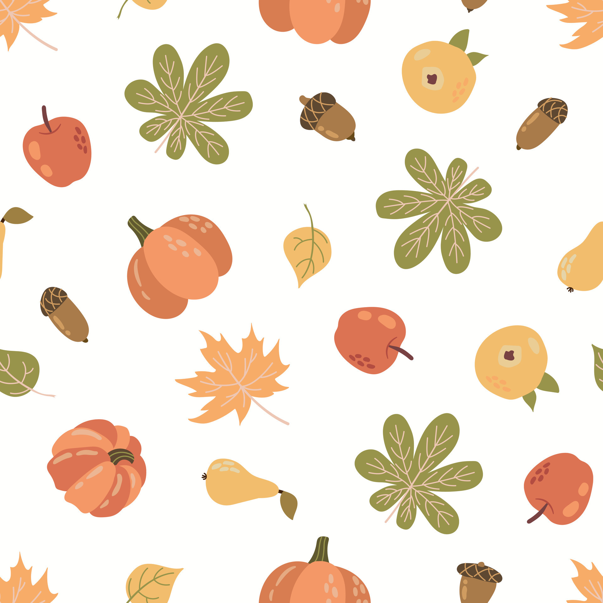 Autumn cozy seamless pattern. Design for fabric, textile