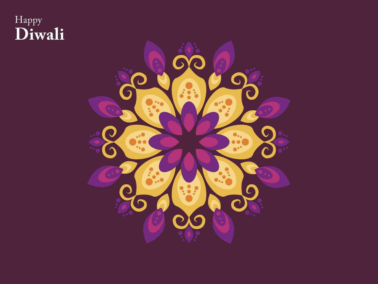 happy diwali hindu traditional ornament lamp festival india element mandala chinese buddha ethnic vector