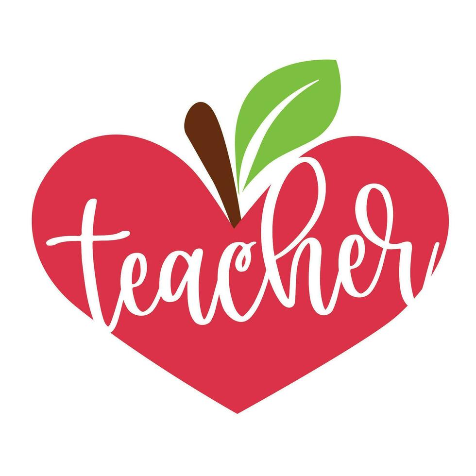 Teaching is heart work vector illustration. Teaching fills my heart. I love teaching typography. Good for card, poster, banner, t-shirt, mug, sticker school design