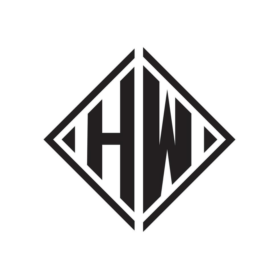 hw minimalist Logo Design template vector
