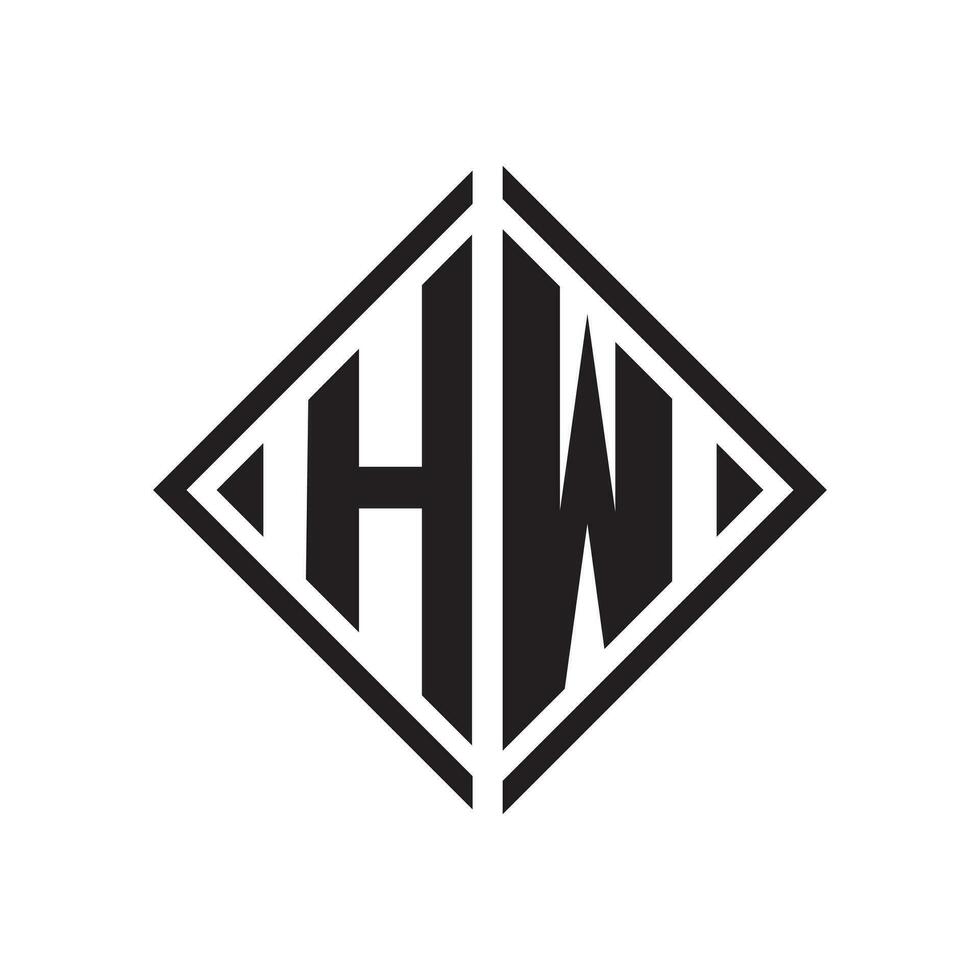 hw minimalista logo diseño modelo vector