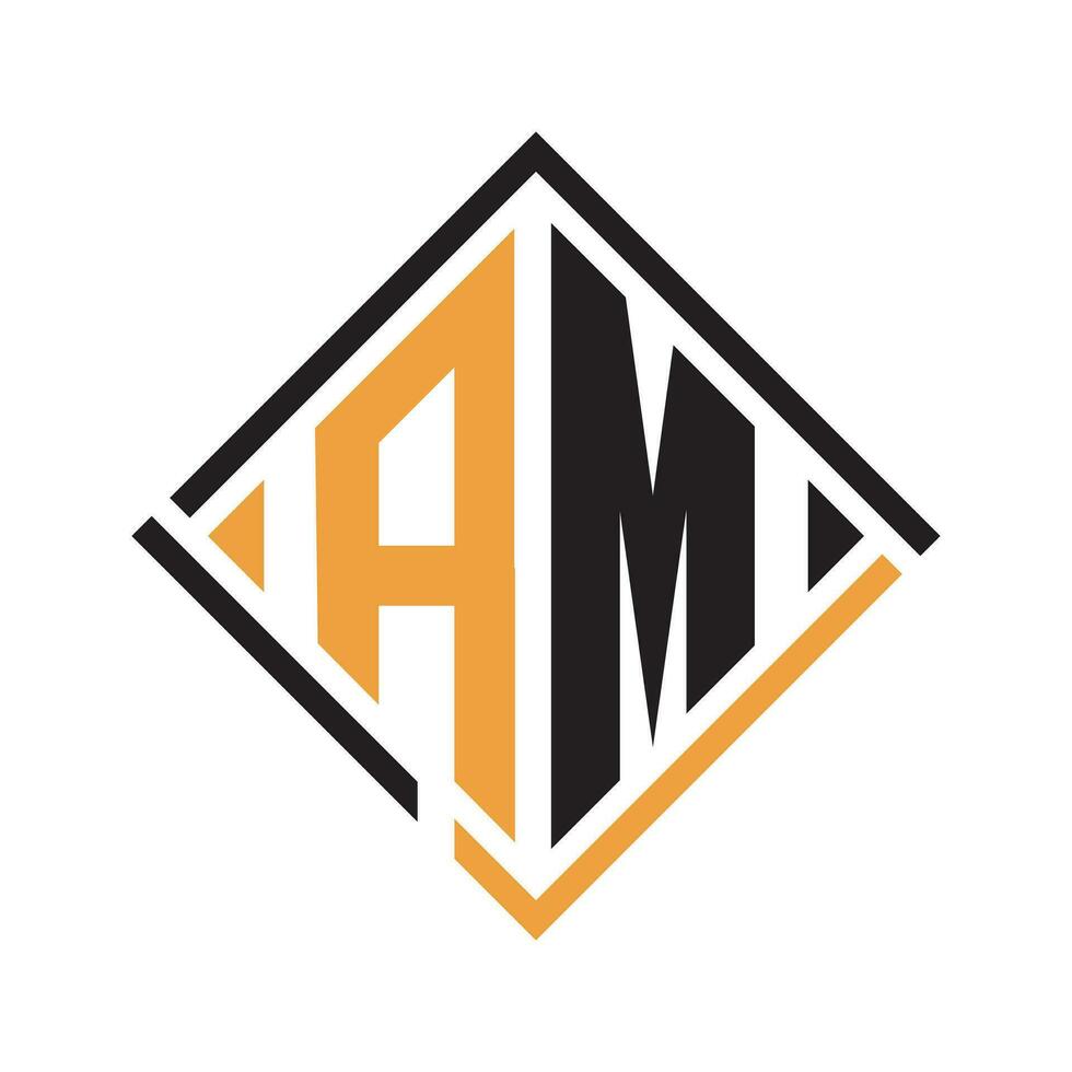 a.m minimalista logo diseño modelo vector