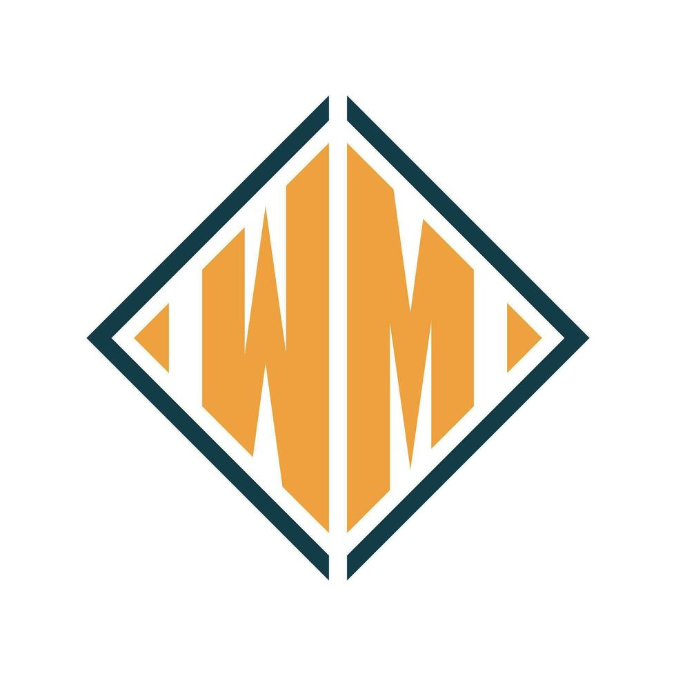 WM minimalist Logo Design template vector
