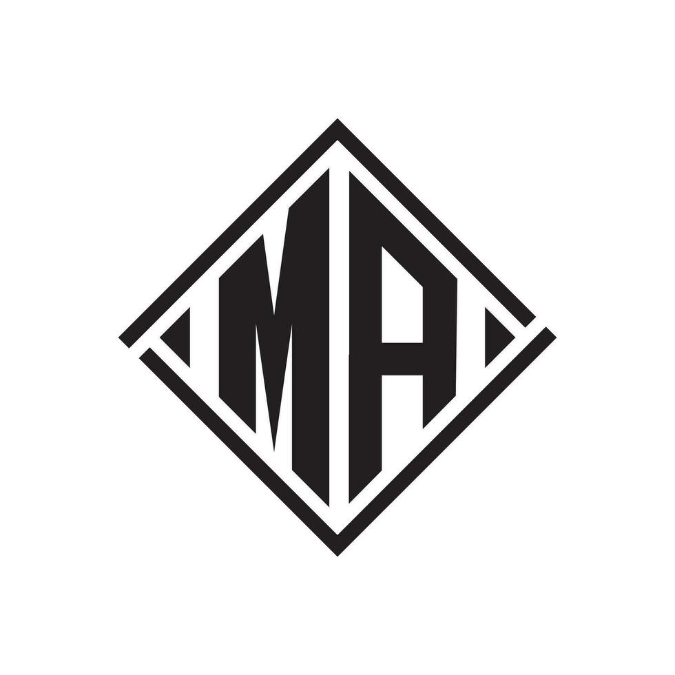 MA minimalist Logo Design template vector
