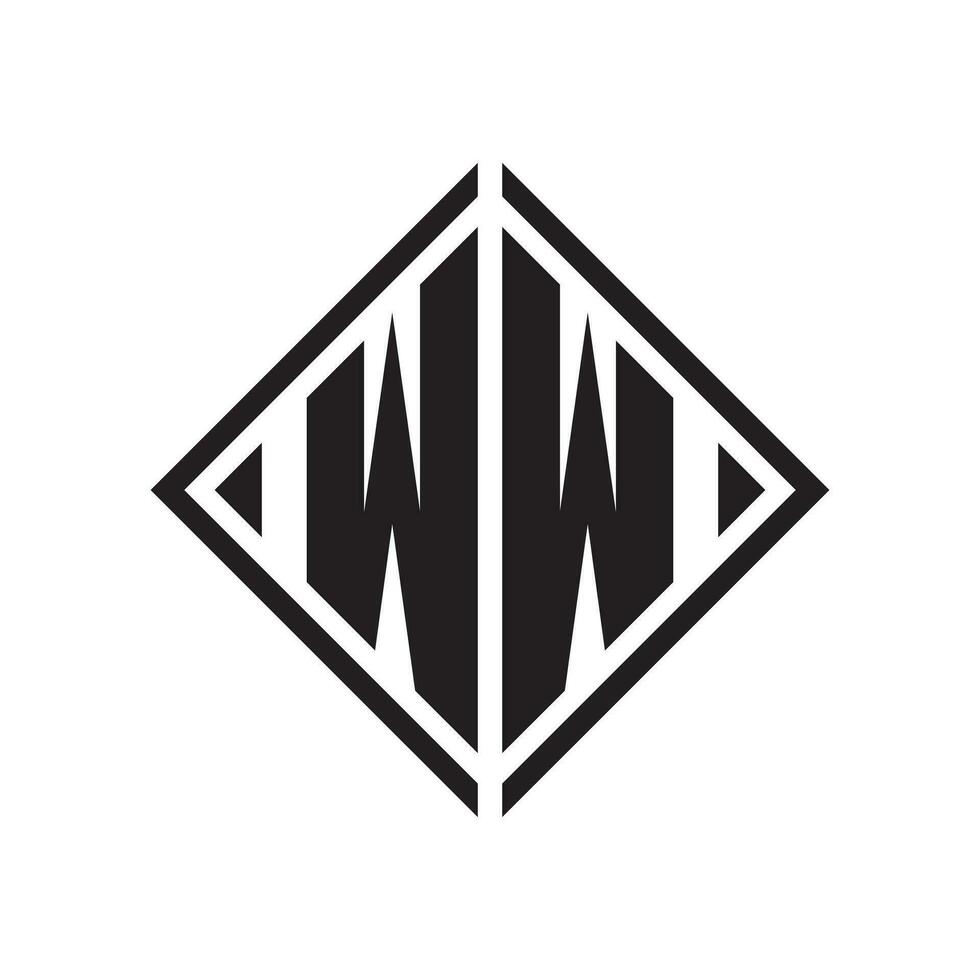 WW minimalist Logo Design template vector
