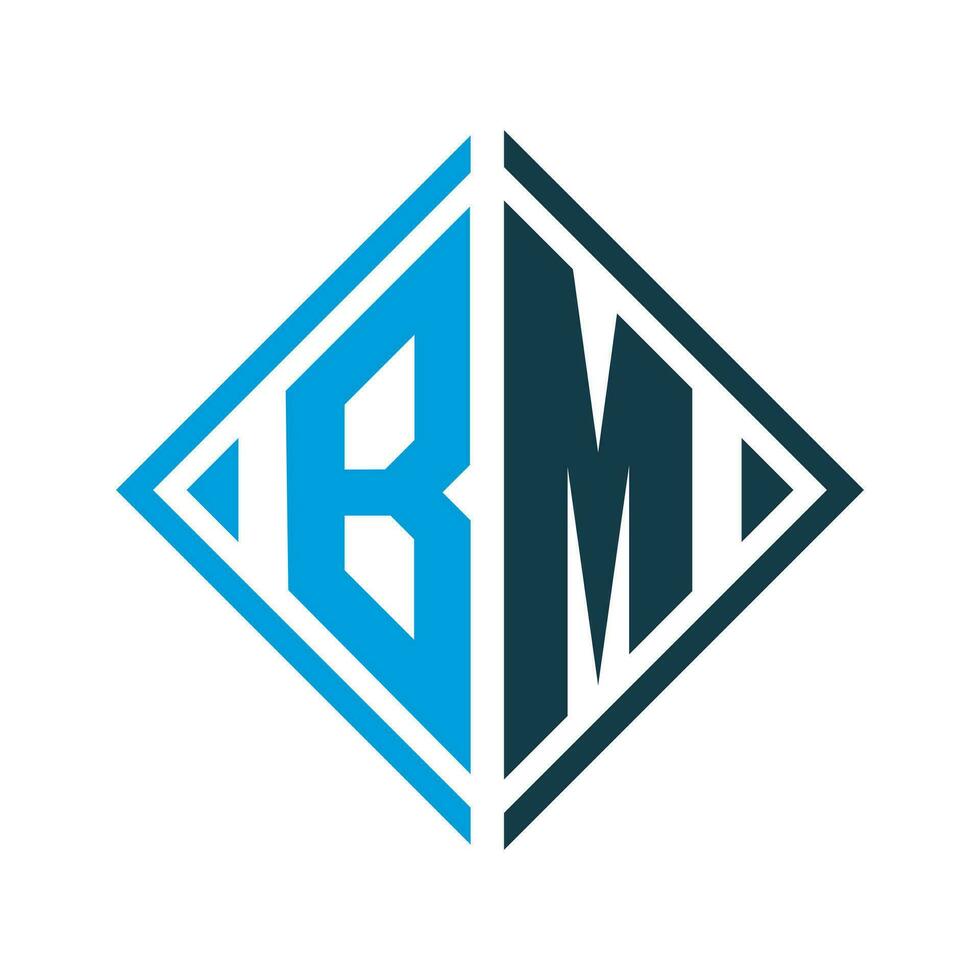 bm minimalista logo diseño modelo vector