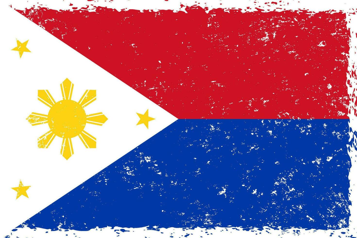 Philippines flag grunge distressed style vector