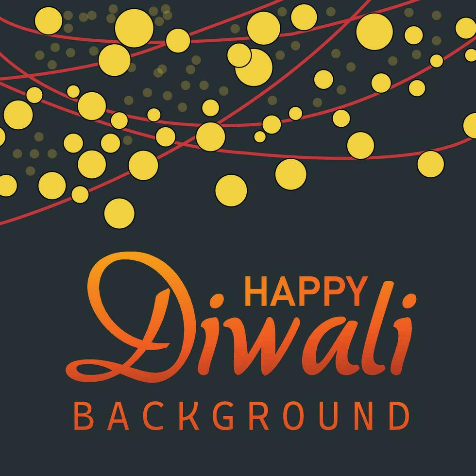 happy diwali festival with oil lamp celebration card background vector