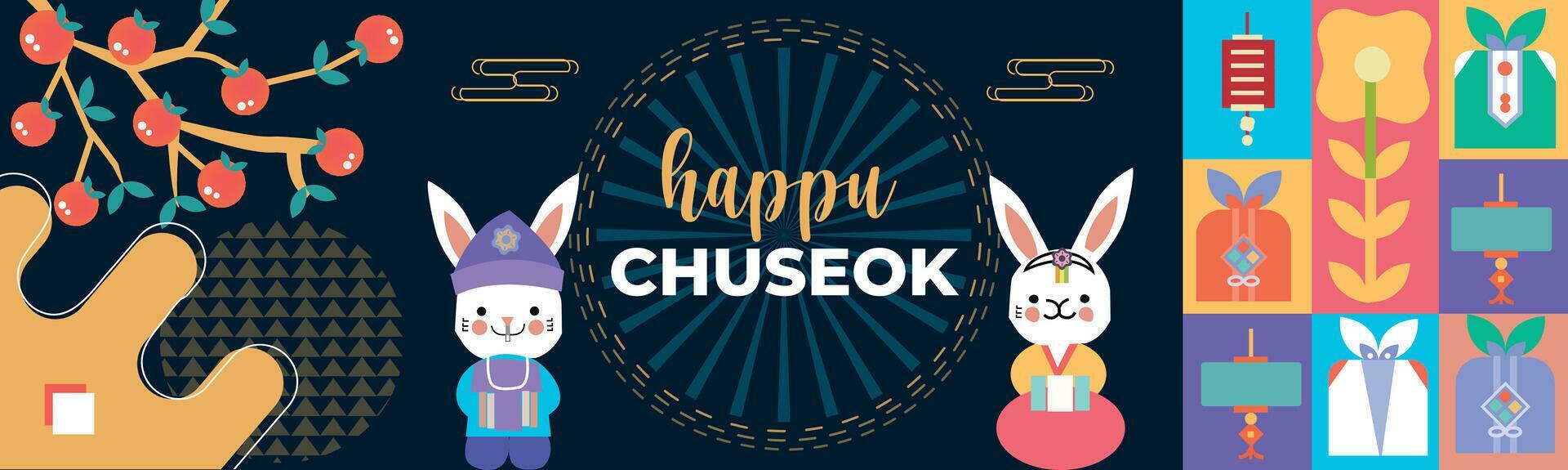 Happy CHUSEOK DAY , Chinese New Year 2024 , Year of the Rabbit