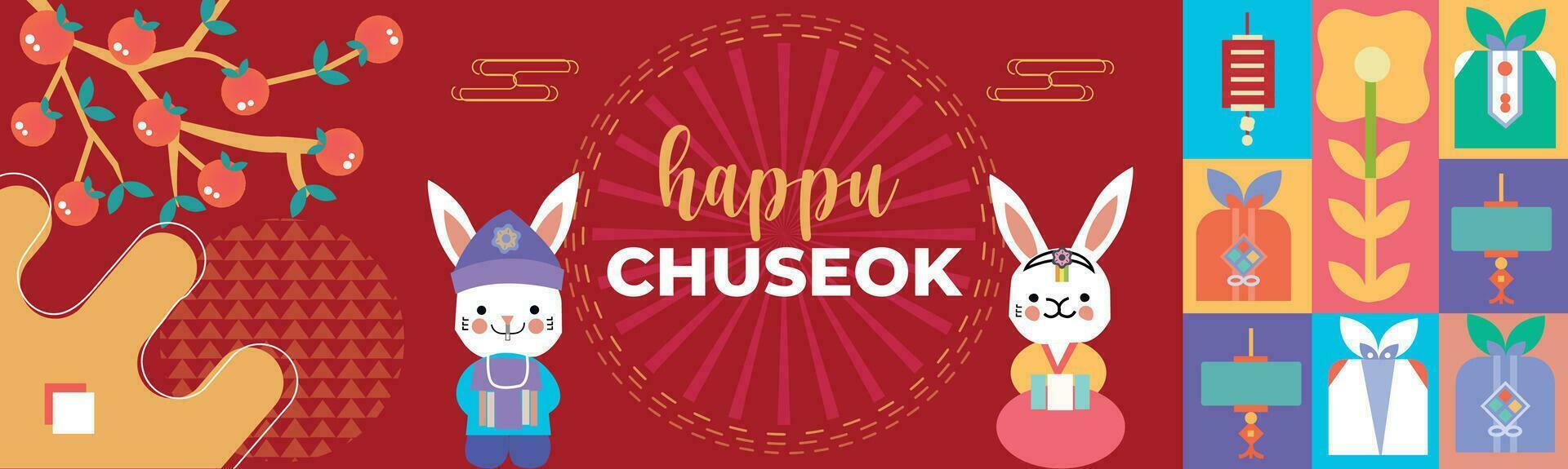 Happy CHUSEOK DAY , Chinese New Year 2024 , Year of the Rabbit