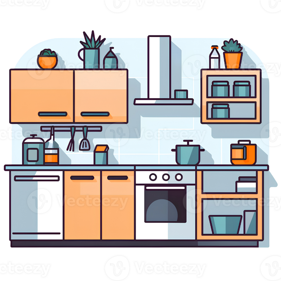 kitchen room interior ai generative png