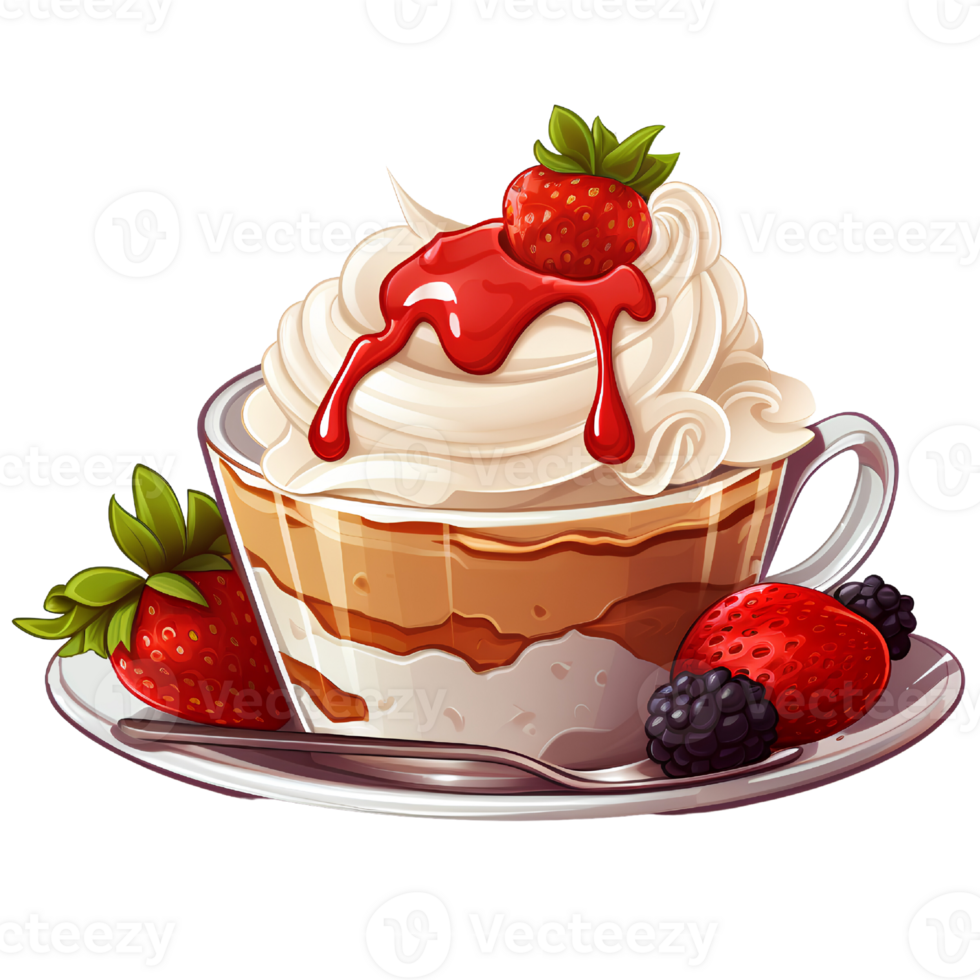 dessert ice-cream illustration ai generative png