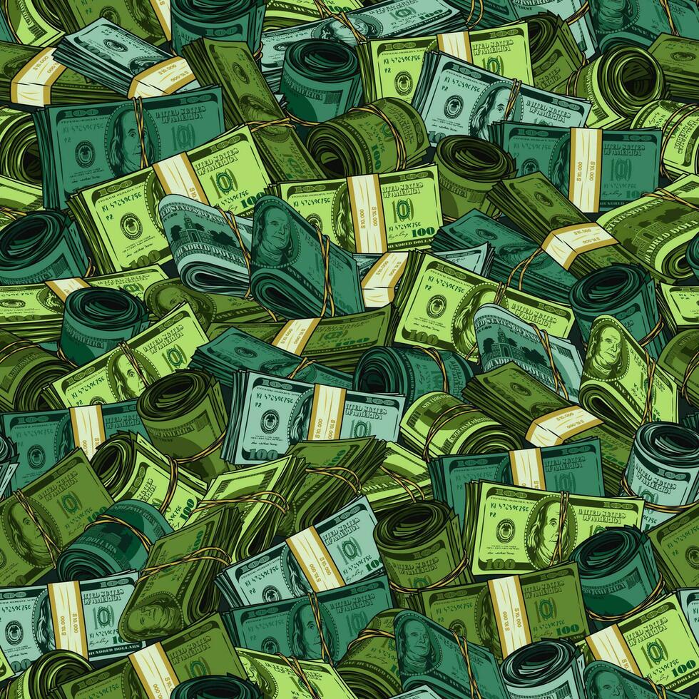 Bright khaki camouflage pattern with dollars vector