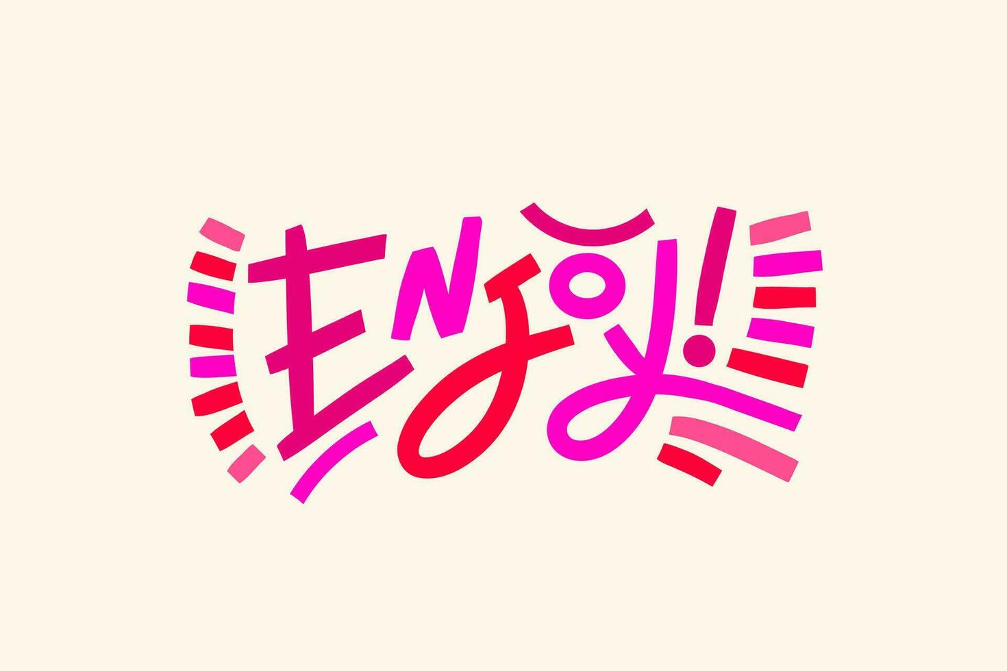 ENJOY colorful vector concept word typography. Vector modern lettering for cards, banners, stickers, social media posts.