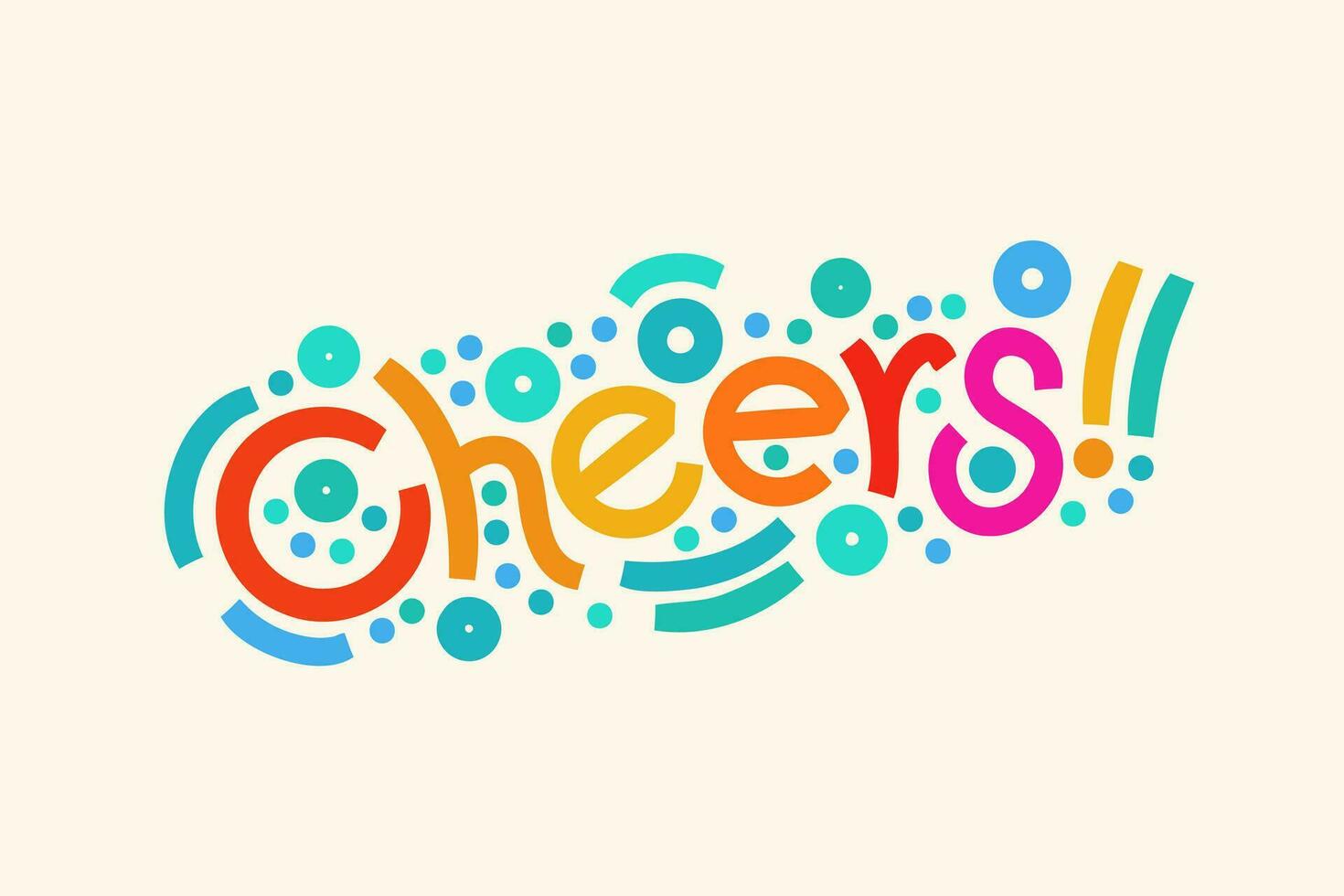 Cheers Hand lettering text. Design template for greeting cards, invitations, banners, gifts, prints and posters. Calligraphic inscription. vector