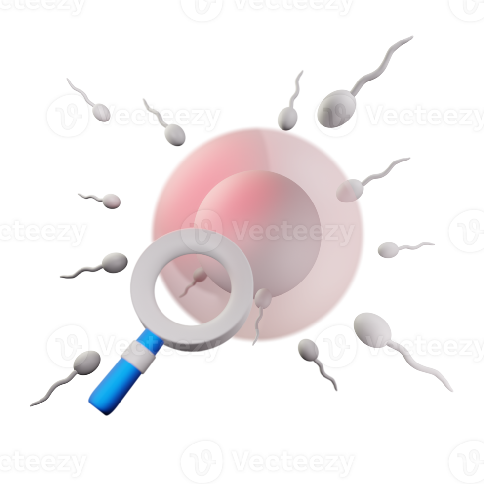 sperma celler medicinsk 3d ikon png