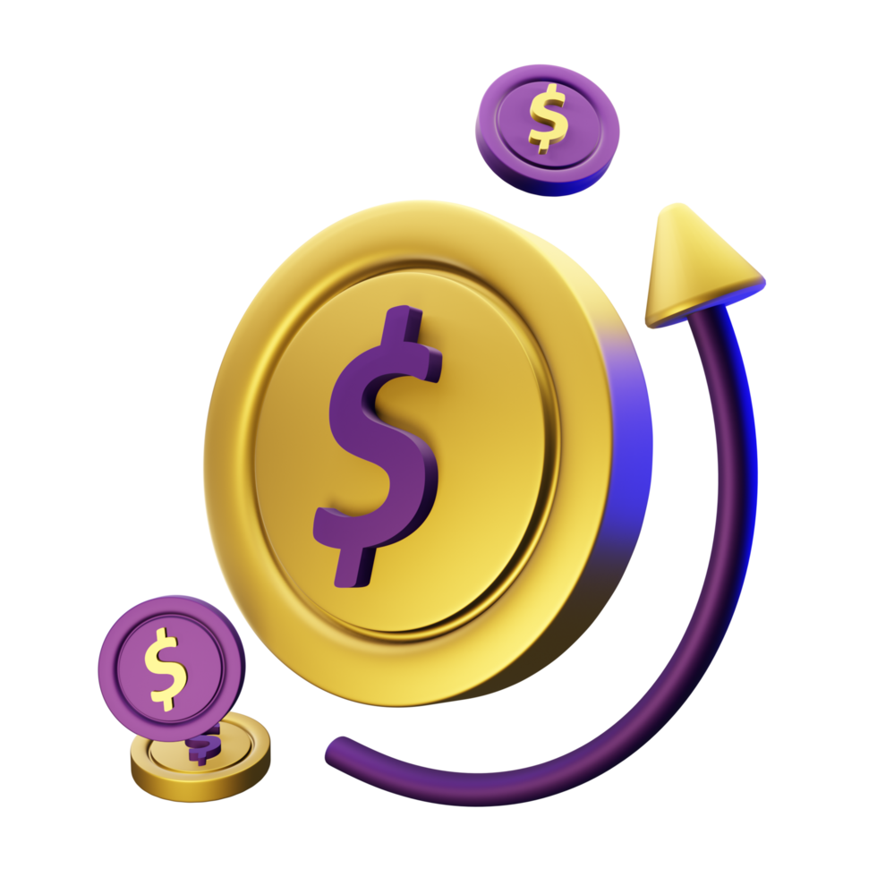 dinero negocio 3d icono png