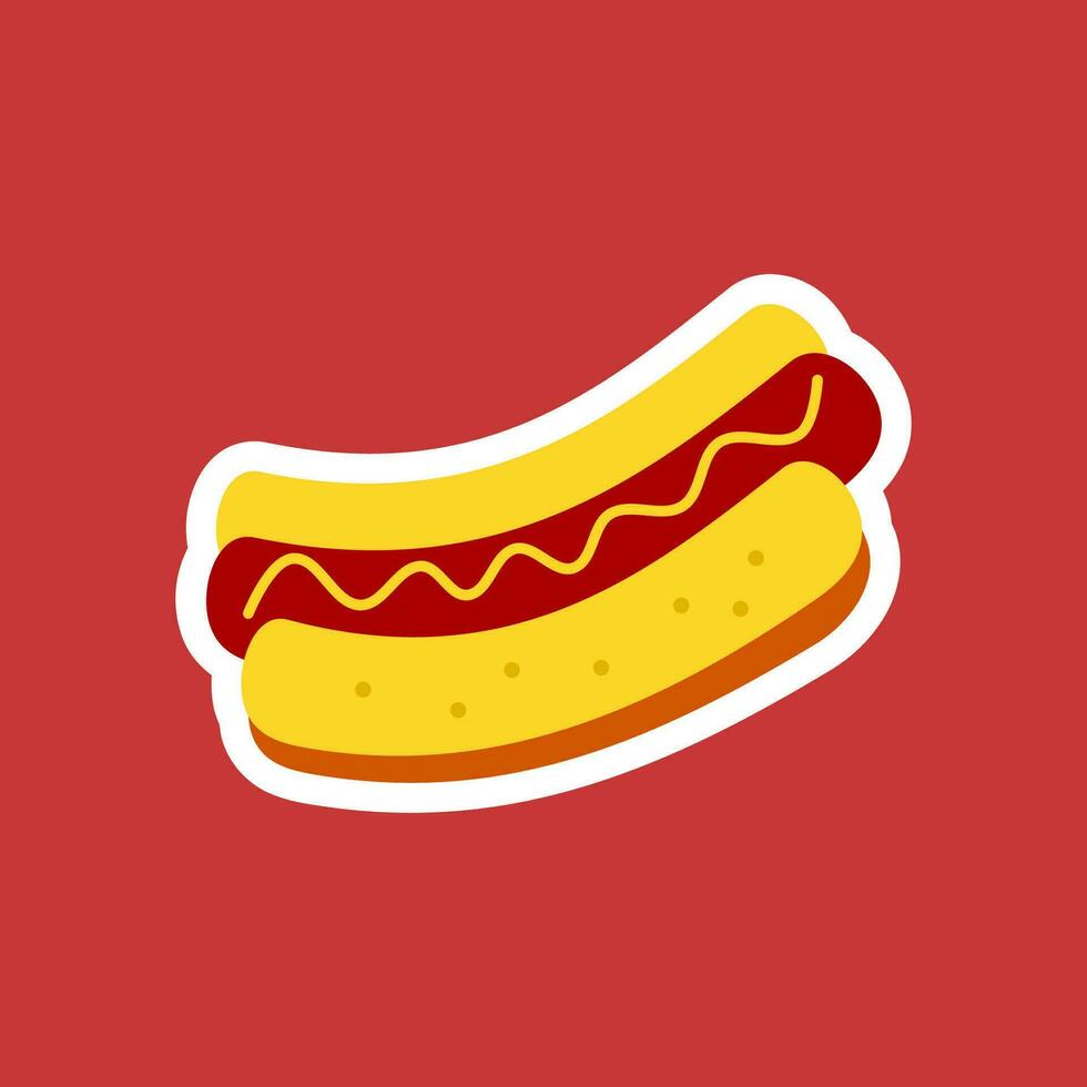 hotdog flat illustration on white background vector