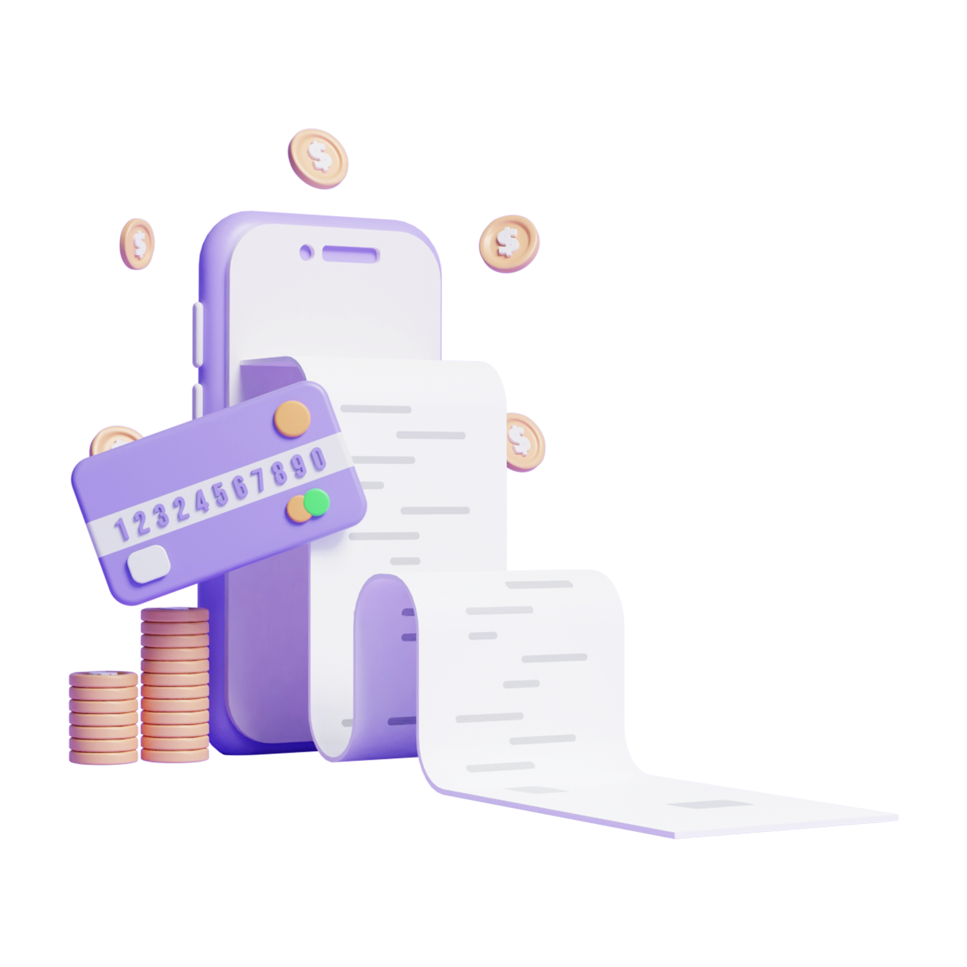 Online Bill Payment Receipt Concept Icon Or 3d Product Bill Payment online-bill-payment-receipt-concept-icon-or-3d-product-bill-payment