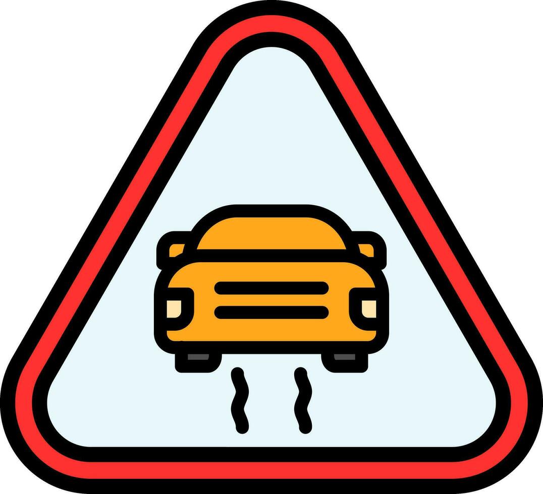 Slippery Road Vector Icon Design