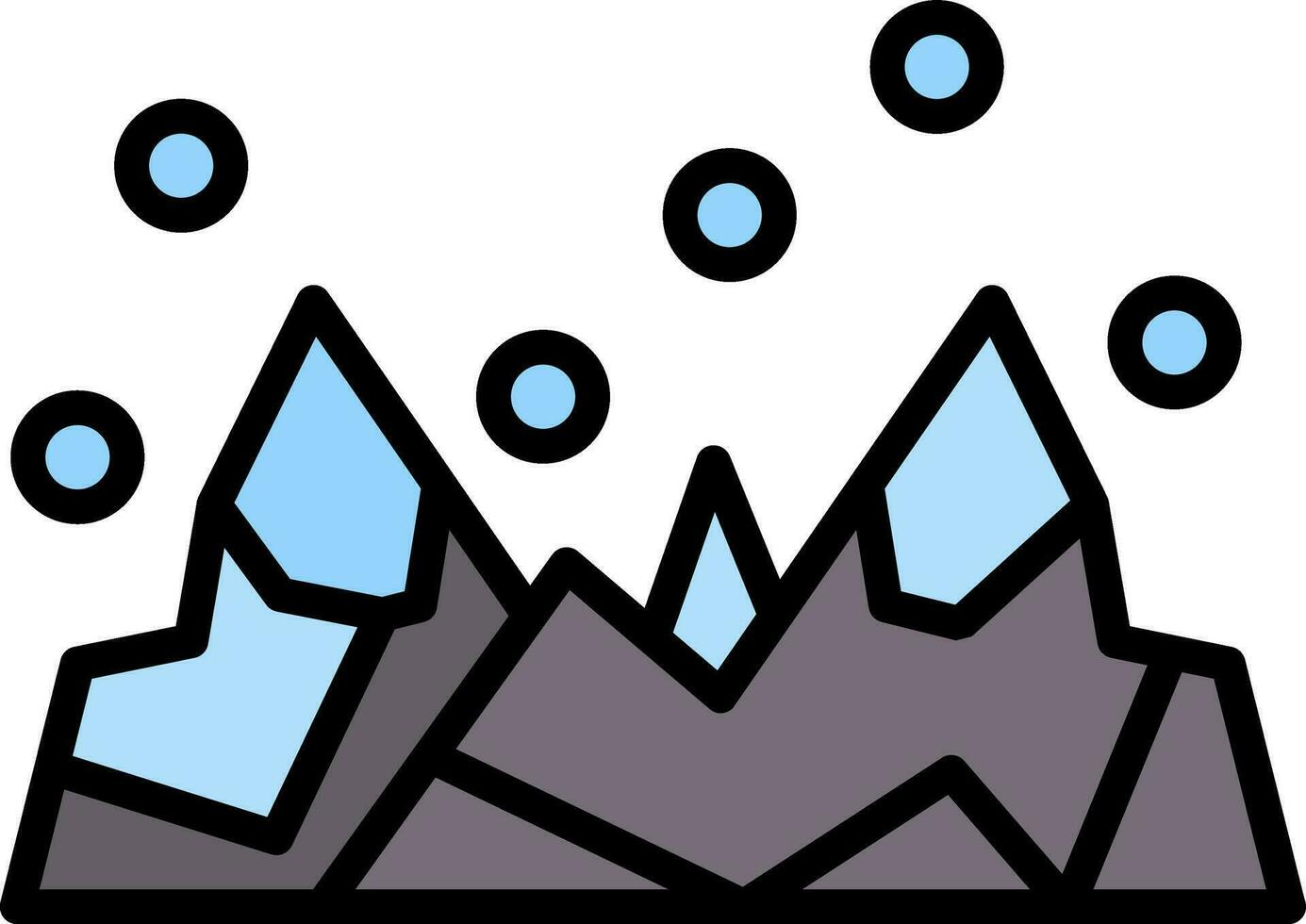 Snow-covered mountain Vector Icon Design