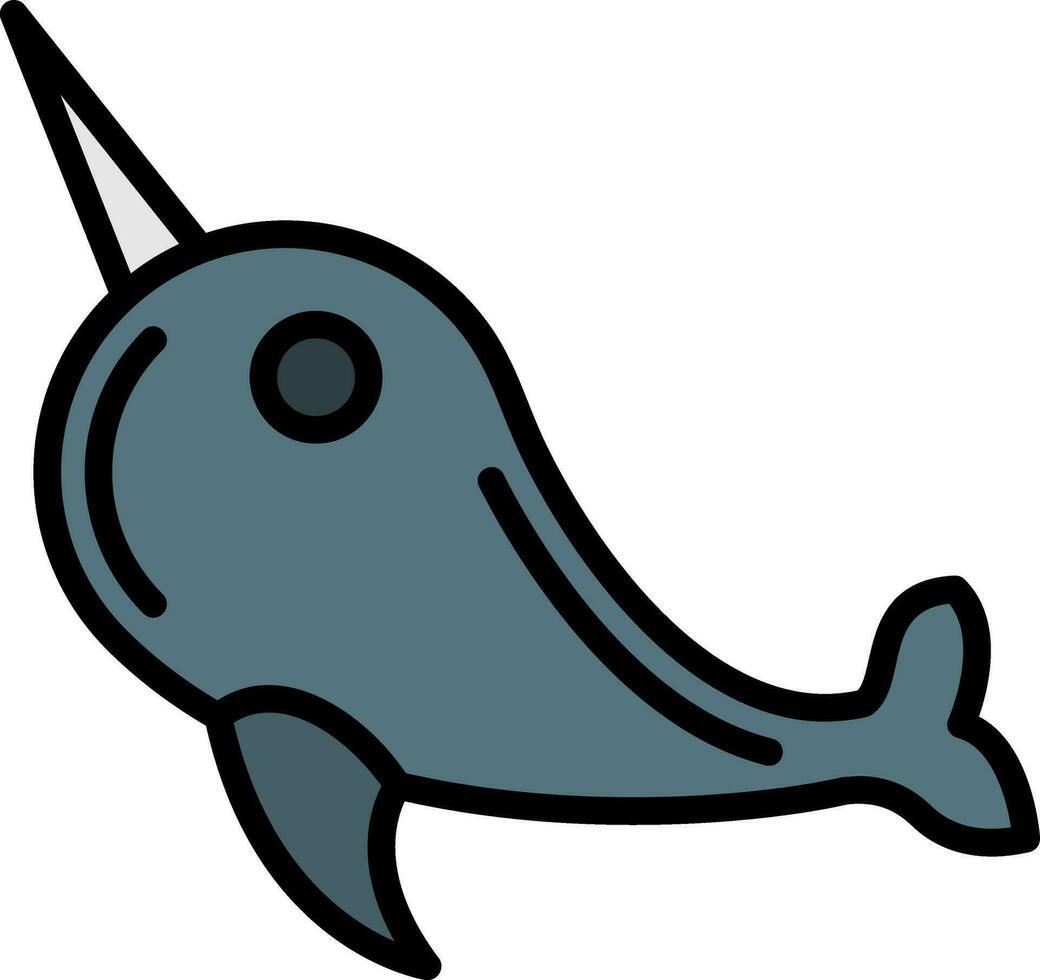 Narwhal Vector Icon Design