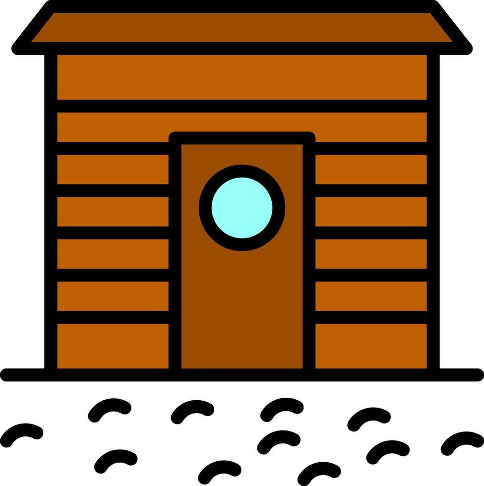 Ice fishing hut Vector Icon Design