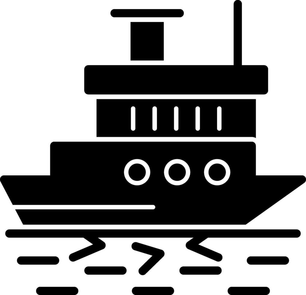 Icebreaker ship in action Vector Icon Design