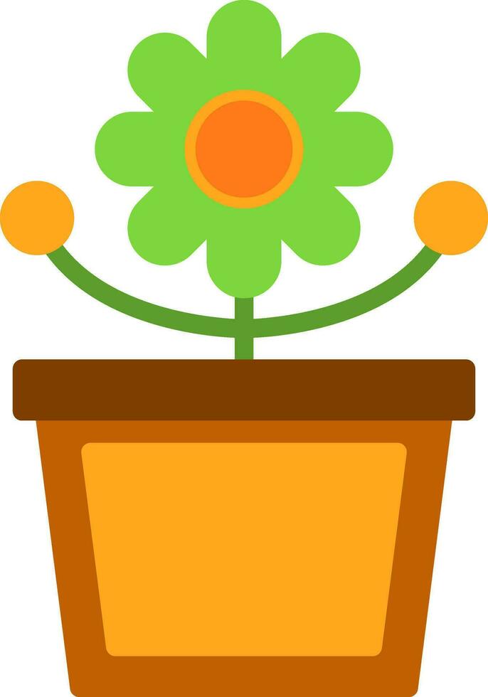 Flower Pot Vector Icon Design