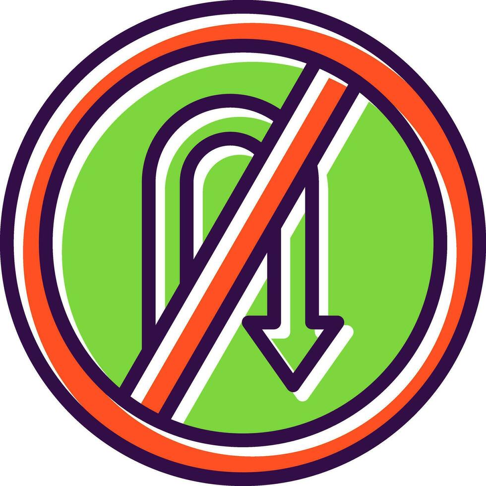 No Turn Vector Icon Design