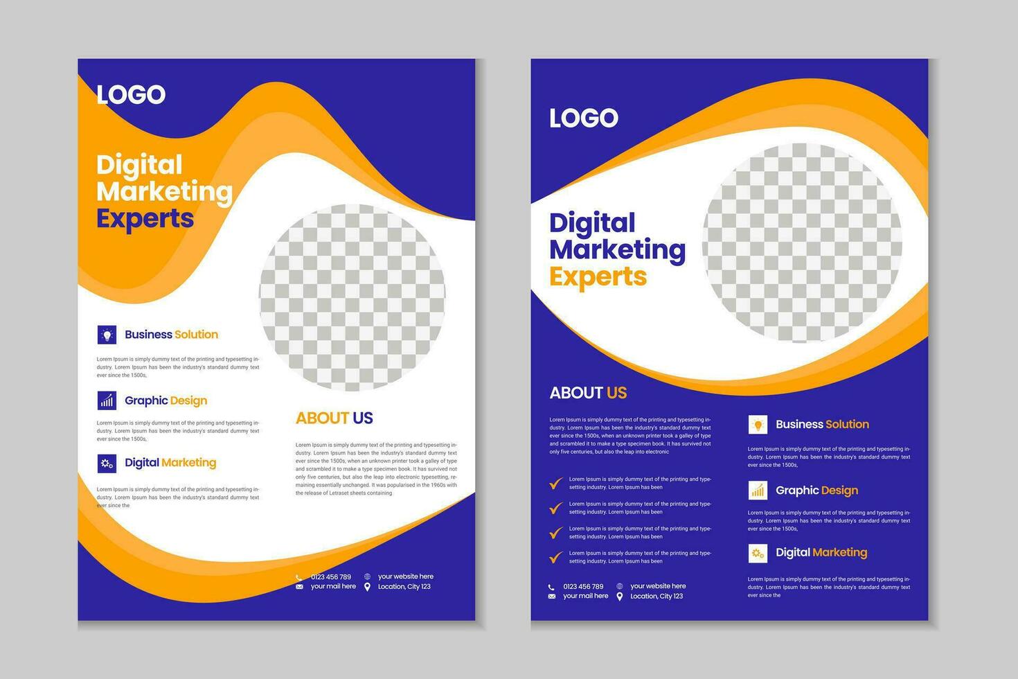 2 pages flyer Mockup vector
